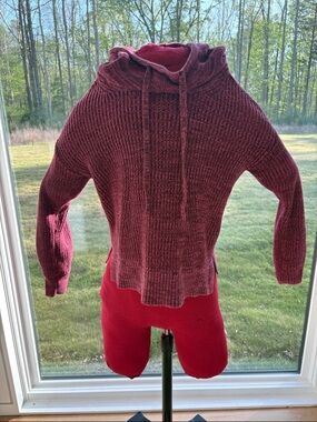 GAP Raspberry Cowl-Neck Knit Sweater